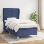 vidaXL Cama box spring con colchón tela azul 100x200 cm vidaXL Cama box spring con colchón tela azul 100x200 cm