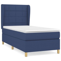 vidaXL Cama box spring con colchón tela azul 100x200 cm