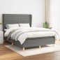 vidaXL Cama box spring con colchón tela gris oscuro 140x190 cm vidaXL Cama box spring con colchón tela gris oscuro 140x190 cm