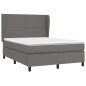 vidaXL Cama box spring con colchón cuero sintético gris 140x190 cm vidaXL Cama box spring con colchón cuero sintético gris 140x190 cm