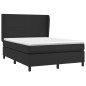 vidaXL Cama box spring con colchón cuero sintético negro 140x190 cm vidaXL Cama box spring con colchón cuero sintético negro 140x190 cm