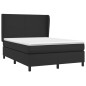 vidaXL Cama box spring con colchón cuero sintético negro 140x200cm vidaXL Cama box spring con colchón cuero sintético negro 140x200cm