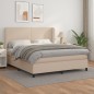 vidaXL Cama box spring con colchón cuero sintético capuchino 160x200cm