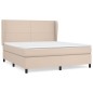 vidaXL Cama box spring con colchón cuero sintético capuchino 160x200cm