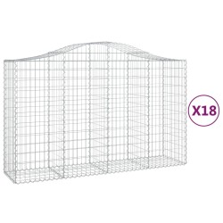 vidaXL Cestas gaviones 18 uds forma de arco hierro 200x50x120/140 cm