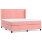 vidaXL Cama box spring con colchón terciopelo rosa 180x200 cm vidaXL Cama box spring con colchón terciopelo rosa 180x200 cm