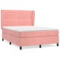 vidaXL Cama box spring con colchón terciopelo rosa 140x190 cm vidaXL Cama box spring con colchón terciopelo rosa 140x190 cm