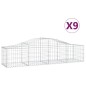vidaXL Cestas de gaviones 9 uds forma de arco hierro 200x50x40/60 cm