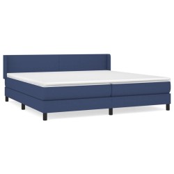 vidaXL Cama box spring con colchón tela azul 200x200 cm