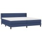 vidaXL Cama box spring con colchón tela azul 200x200 cm