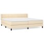 vidaXL Cama box spring con colchón tela color crema 200x200 cm vidaXL Cama box spring con colchón tela color crema 200x200 cm