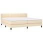 vidaXL Cama box spring con colchón tela color crema 200x200 cm vidaXL Cama box spring con colchón tela color crema 200x200 cm