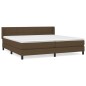 vidaXL Cama box spring con colchón tela marrón oscuro 200x200 cm vidaXL Cama box spring con colchón tela marrón oscuro 200x200 cm