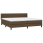 vidaXL Cama box spring con colchón tela marrón oscuro 200x200 cm vidaXL Cama box spring con colchón tela marrón oscuro 200x200 cm