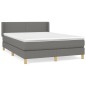vidaXL Cama box spring con colchón tela gris oscuro 140x200 cm vidaXL Cama box spring con colchón tela gris oscuro 140x200 cm