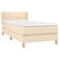 vidaXL Cama box spring con colchón tela color crema 90x200 cm vidaXL Cama box spring con colchón tela color crema 90x200 cm