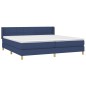 vidaXL Cama box spring con colchón tela azul 200x200 cm