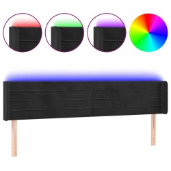 vidaXL Cabecero con LED de terciopelo negro 183x16x78/88 cm