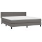 vidaXL Cama box spring con colchón cuero sintético gris 160x200 cm vidaXL Cama box spring con colchón cuero sintético gris 160x200 cm