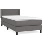 vidaXL Cama box spring con colchón cuero sintético gris 90x200 cm vidaXL Cama box spring con colchón cuero sintético gris 90x200 cm