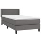 vidaXL Cama box spring con colchón cuero sintético gris 90x200 cm vidaXL Cama box spring con colchón cuero sintético gris 90x200 cm