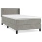 vidaXL Cama box spring con colchón terciopelo gris claro 80x200 cm vidaXL Cama box spring con colchón terciopelo gris claro 80x200 cm