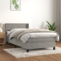 vidaXL Cama box spring con colchón terciopelo gris claro 90x190 cm vidaXL Cama box spring con colchón terciopelo gris claro 90x190 cm