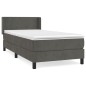 vidaXL Cama box spring con colchón terciopelo gris oscuro 100x200 cm vidaXL Cama box spring con colchón terciopelo gris oscuro 100x200 cm