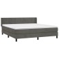 vidaXL Cama box spring con colchón terciopelo gris oscuro 160x200 cm vidaXL Cama box spring con colchón terciopelo gris oscuro 160x200 cm