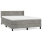 vidaXL Cama box spring con colchón terciopelo gris claro 140x190 cm vidaXL Cama box spring con colchón terciopelo gris claro 140x190 cm