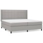 vidaXL Cama box spring con colchón tela gris claro 200x200 cm vidaXL Cama box spring con colchón tela gris claro 200x200 cm