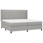 vidaXL Cama box spring con colchón tela gris claro 200x200 cm vidaXL Cama box spring con colchón tela gris claro 200x200 cm