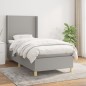 vidaXL Cama box spring con colchón tela gris claro 90x200 cm vidaXL Cama box spring con colchón tela gris claro 90x200 cm