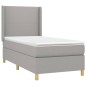 vidaXL Cama box spring con colchón tela gris claro 90x200 cm vidaXL Cama box spring con colchón tela gris claro 90x200 cm