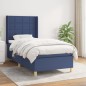 vidaXL Cama box spring con colchón tela azul 90x200 cm vidaXL Cama box spring con colchón tela azul 90x200 cm