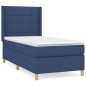 vidaXL Cama box spring con colchón tela azul 90x200 cm vidaXL Cama box spring con colchón tela azul 90x200 cm