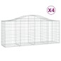 vidaXL Cestas de gaviones 4 uds forma de arco hierro 200x50x80/100 cm vidaXL Cestas de gaviones 4 uds forma de arco hierro 200x50x80/100 cm
