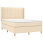 vidaXL Cama box spring con colchón tela color crema 140x190 cm vidaXL Cama box spring con colchón tela color crema 140x190 cm