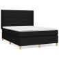 vidaXL Cama box spring con colchón tela negro 140x200 cm vidaXL Cama box spring con colchón tela negro 140x200 cm