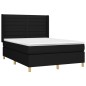 vidaXL Cama box spring con colchón tela negro 140x200 cm vidaXL Cama box spring con colchón tela negro 140x200 cm