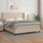 vidaXL Cama box spring con colchón cuero sintético capuchino 160x200cm vidaXL Cama box spring con colchón cuero sintético capuchino 160x200cm