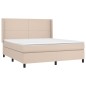 vidaXL Cama box spring con colchón cuero sintético capuchino 160x200cm vidaXL Cama box spring con colchón cuero sintético capuchino 160x200cm