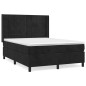vidaXL Cama box spring con colchón terciopelo negro 140x200 cm vidaXL Cama box spring con colchón terciopelo negro 140x200 cm