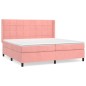 vidaXL Cama box spring con colchón terciopelo rosa 200x200 cm vidaXL Cama box spring con colchón terciopelo rosa 200x200 cm