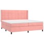 vidaXL Cama box spring con colchón terciopelo rosa 200x200 cm vidaXL Cama box spring con colchón terciopelo rosa 200x200 cm