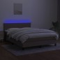 vidaXL Cama box spring con colchón LED tela gris taupe 140x190 cm vidaXL Cama box spring con colchón LED tela gris taupe 140x190 cm