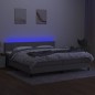 vidaXL Cama box spring con colchón tela y LED gris claro 200x200 cm vidaXL Cama box spring con colchón tela y LED gris claro 200x200 cm