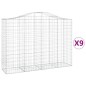 vidaXL Cestas gaviones 9 uds forma de arco hierro 200x50x140/160 cm vidaXL Cestas gaviones 9 uds forma de arco hierro 200x50x140/160 cm