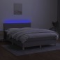 vidaXL Cama box spring colchón y luces LED tela gris claro 140x200 cm vidaXL Cama box spring colchón y luces LED tela gris claro 140x200 cm