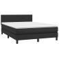 vidaXL Cama box spring colchón y LED cuero sintético negro 140x200 cm vidaXL Cama box spring colchón y LED cuero sintético negro 140x200 cm